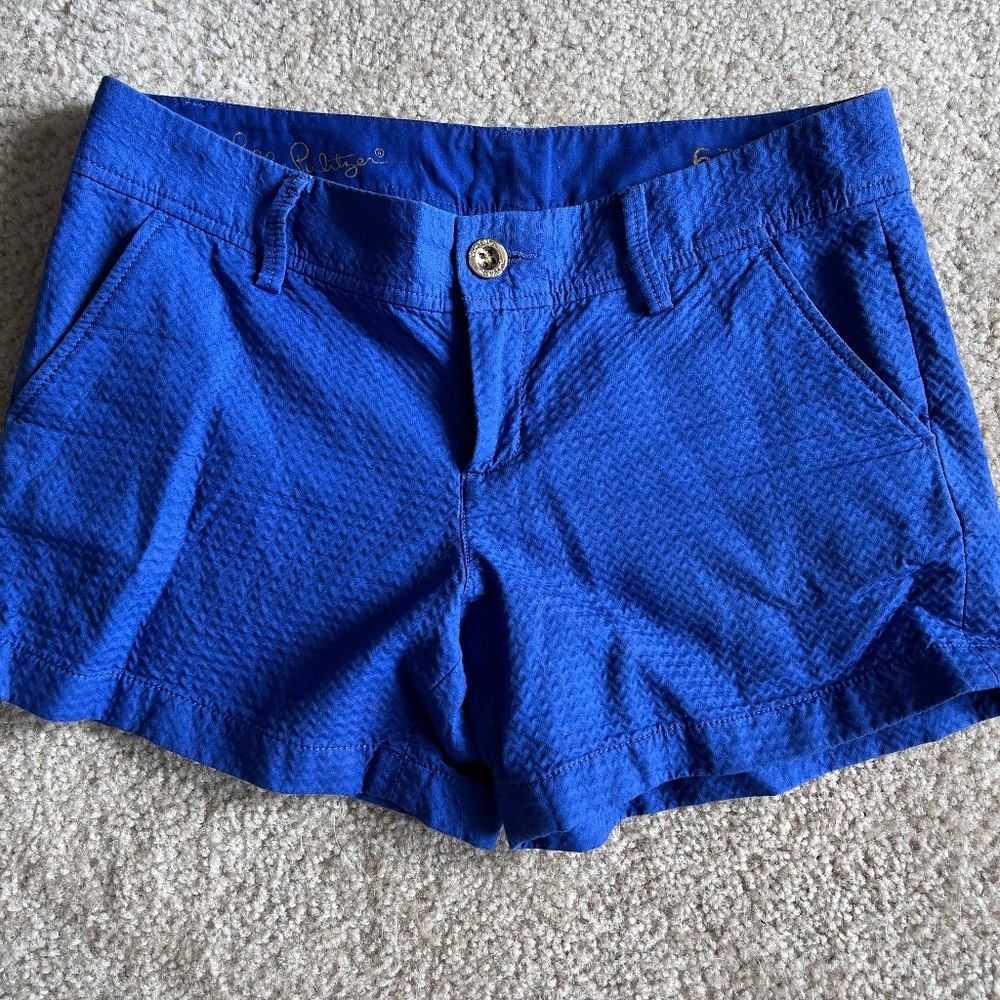 Lilly Pulitzer Textured Blue Shorts Size 6